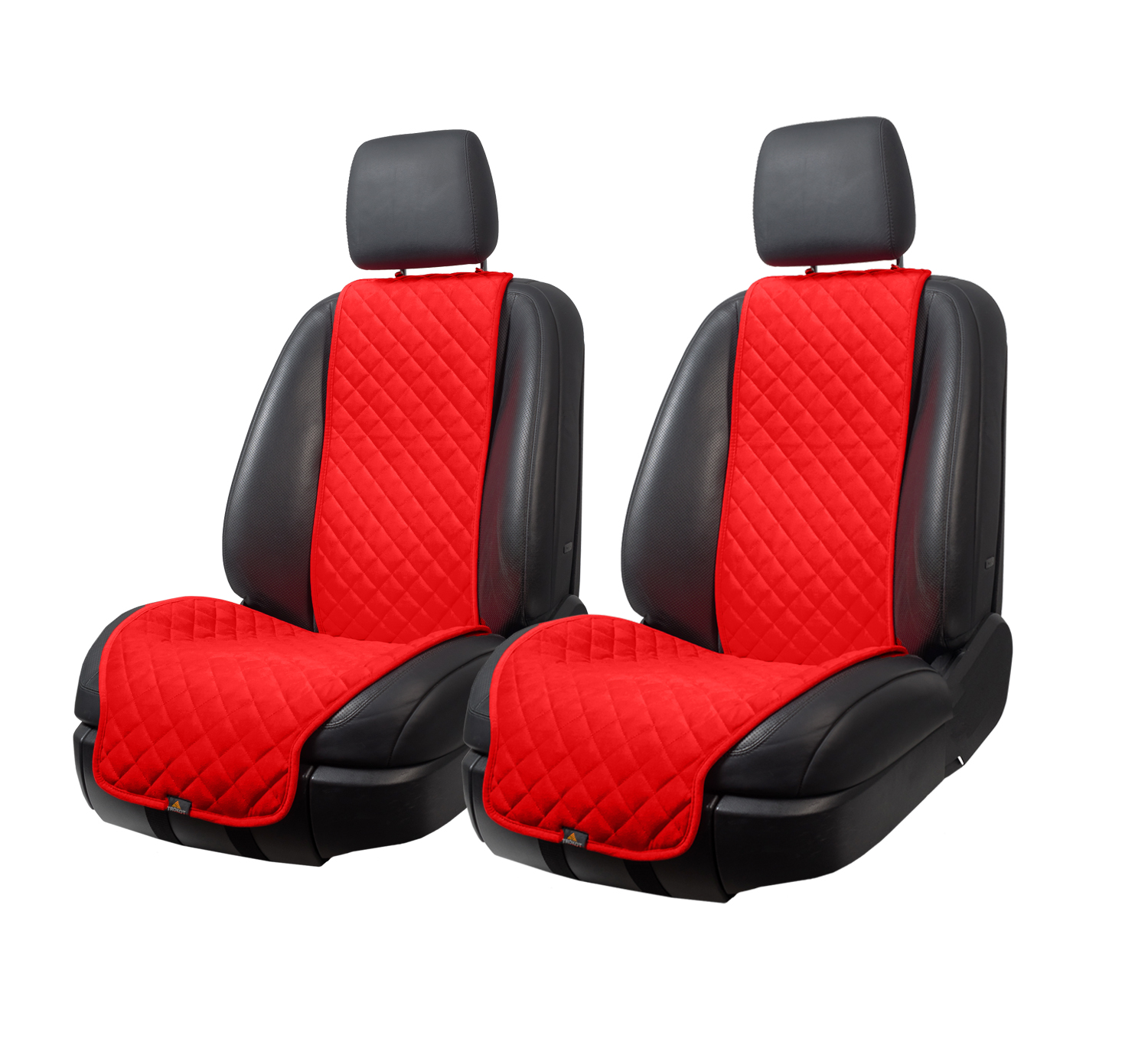 Широкие красные накидки на передние сиденья